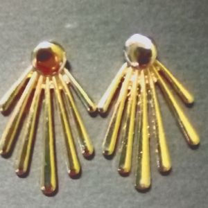 Gold and silver jacket earrings